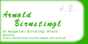 arnold birnstingl business card